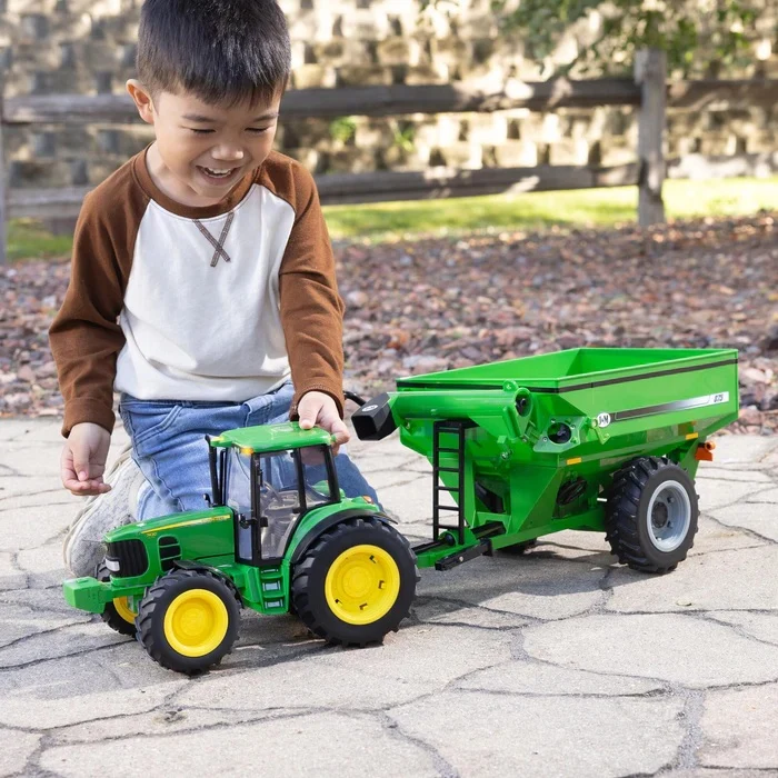 1:16 ERTL Big Farm John Deere 7430 Toy Tractor with J&M 875 Grain Cart 47681 - Image 4