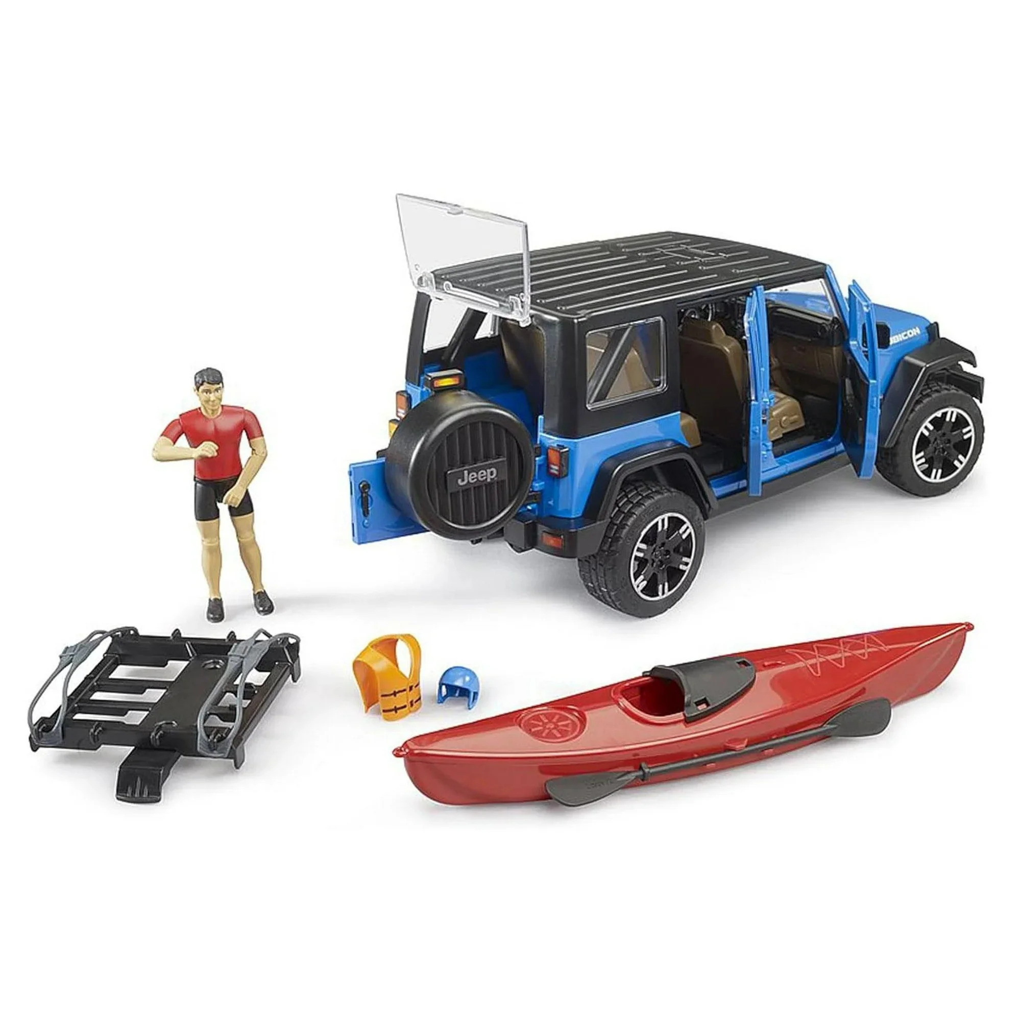 1:16 Jeep Wrangler Rubicon Unlimited with Kayak and Kayaker 2529 - Image 5