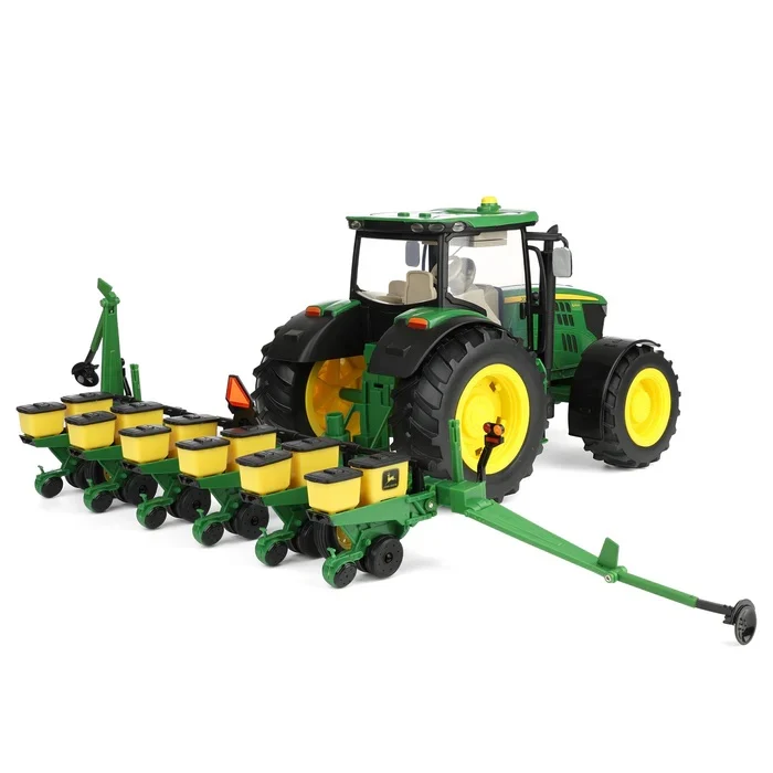 1:16 John Deere 6210R Toy Tractor with Lights & Sounds and 6 Row Planter, ERTL Big Farm Toy 47684 - Image 2