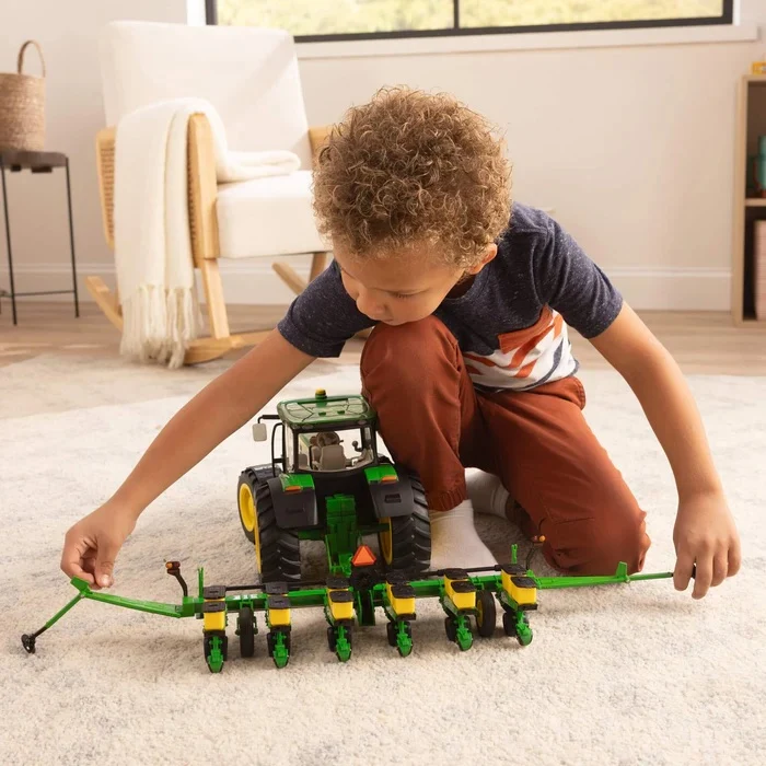 1:16 John Deere 6210R Toy Tractor with Lights & Sounds and 6 Row Planter, ERTL Big Farm Toy 47684 - Image 3
