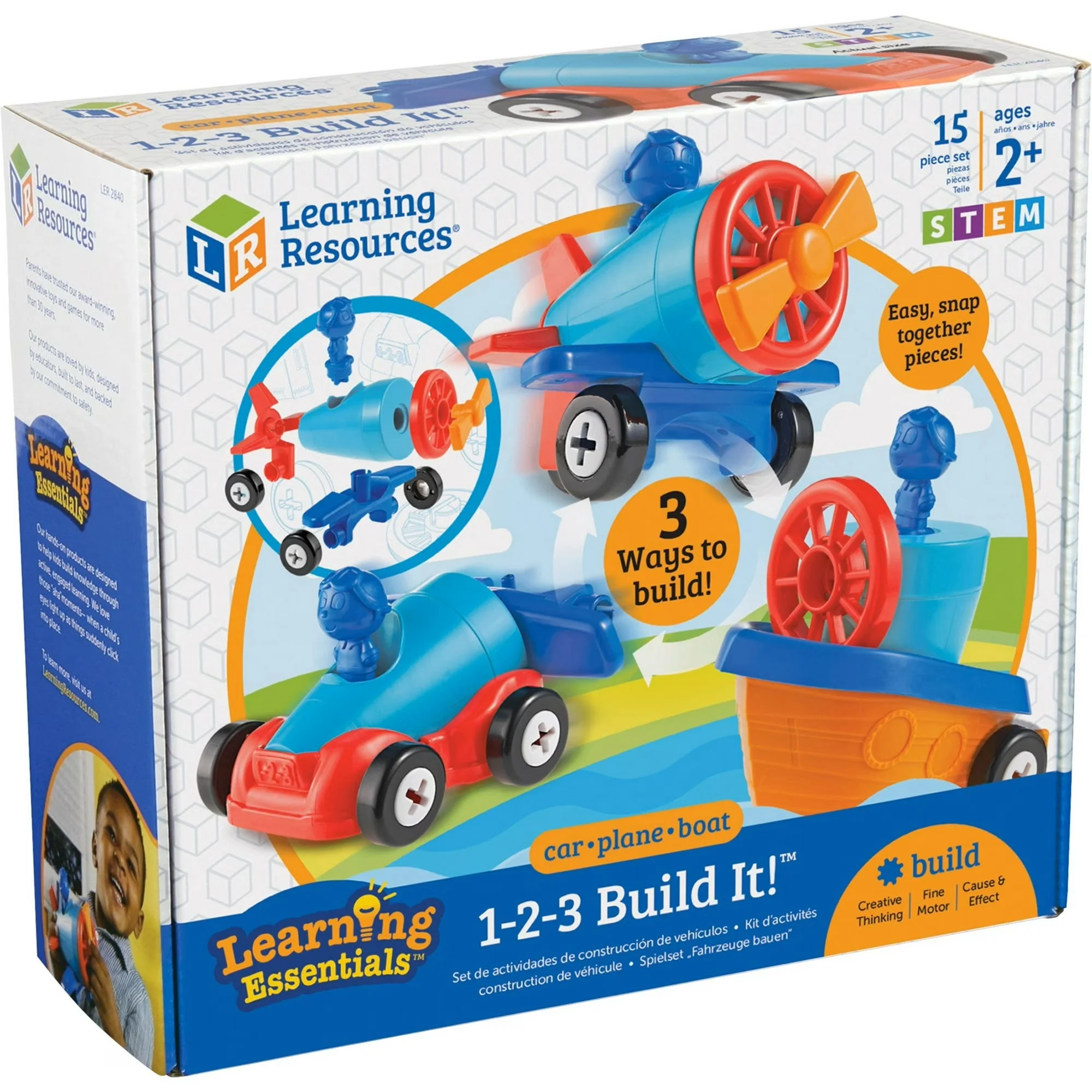 1-2-3 Build It! Car-Plane-Boat LER 2840 - Image 2