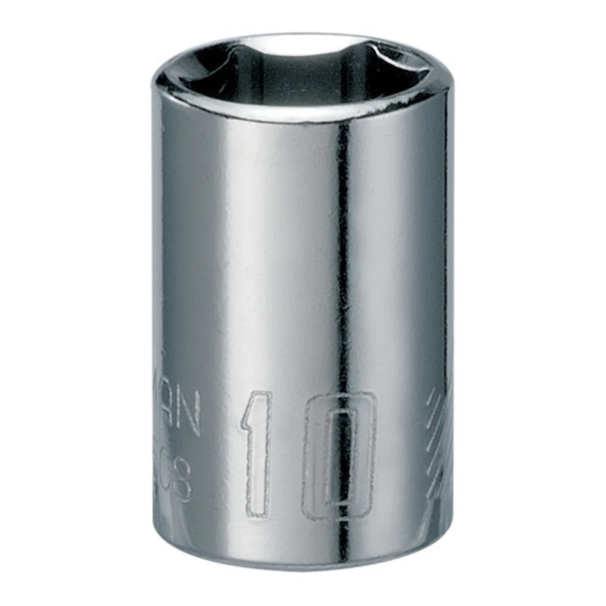 10 mm X 1/4 in. Drive Metric 6 Point Standard Shallow Socket 1 Pc