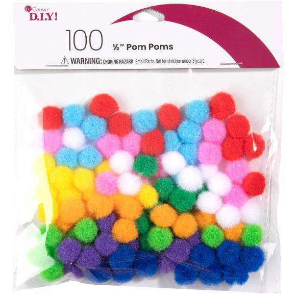 100-Pack Half Inch Pom Poms POMHLFIN - Image 2