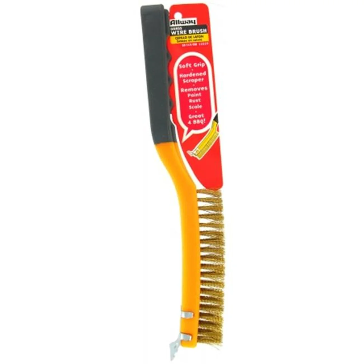 14 in. L Brass Wire Brush with Scraper