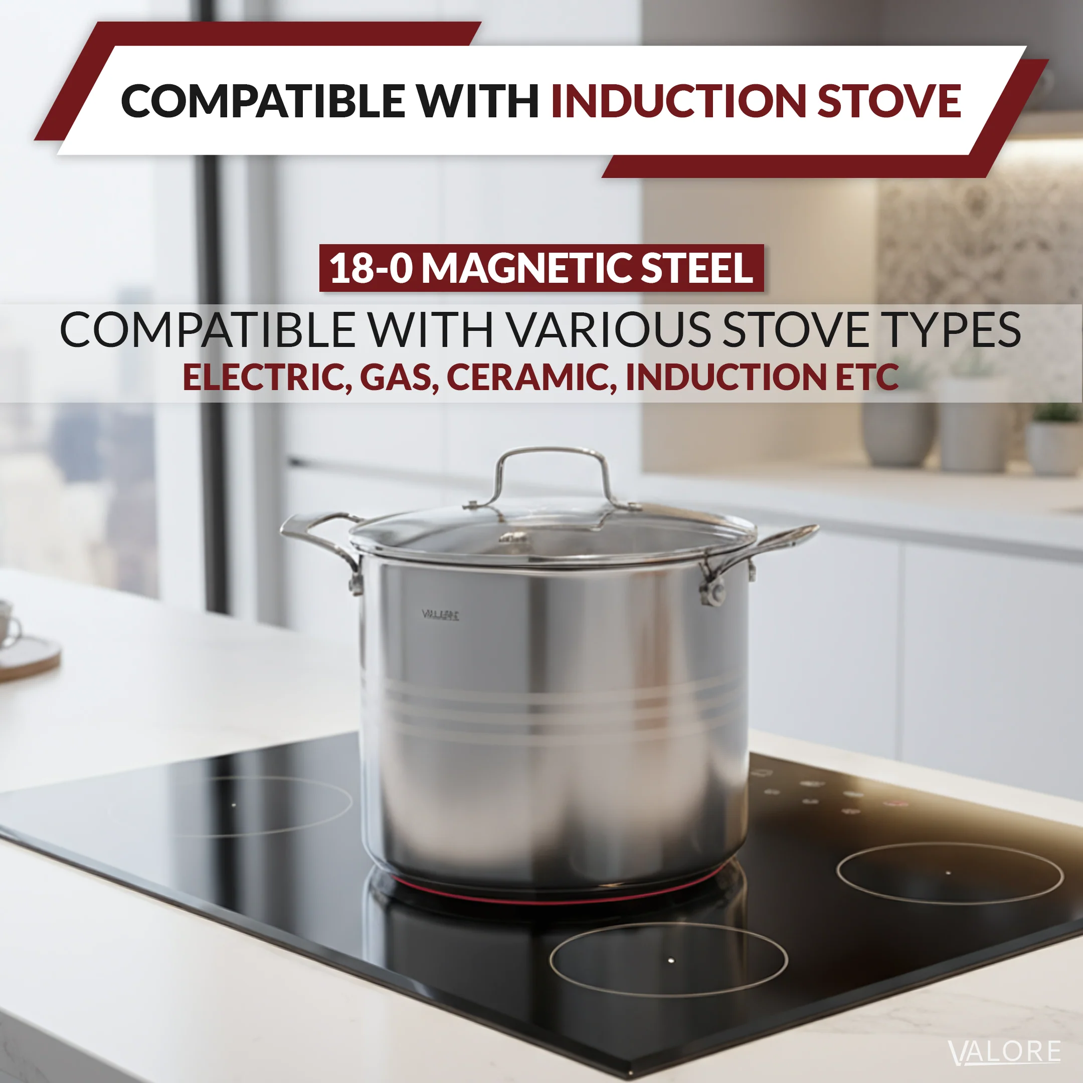 5 Ply Stainless Steel Stock Pot 350-0095 - Image 4