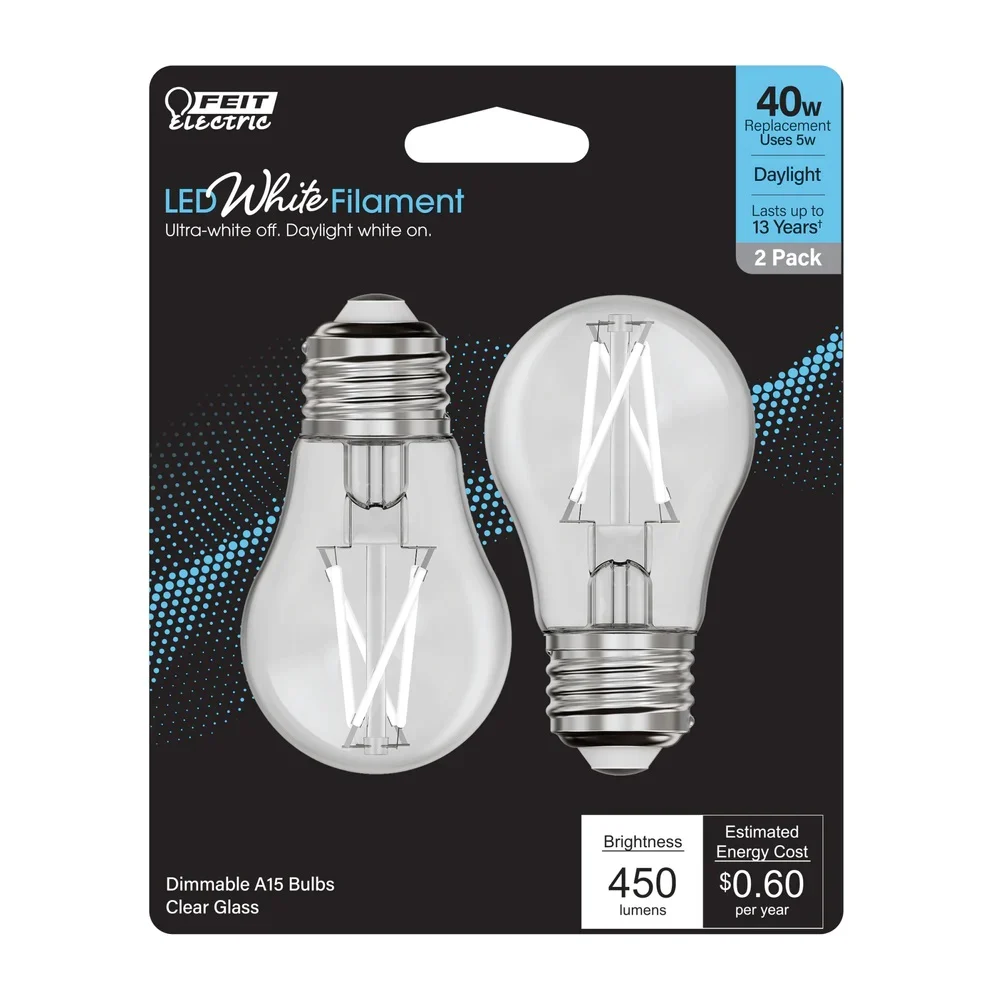 2-Pack 40W White Filament LED Light Bulbs BPA15409 - Image 2