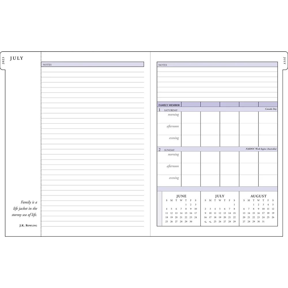 2024 Hydrangeas Family Weekly Planner 339997 - Image 2