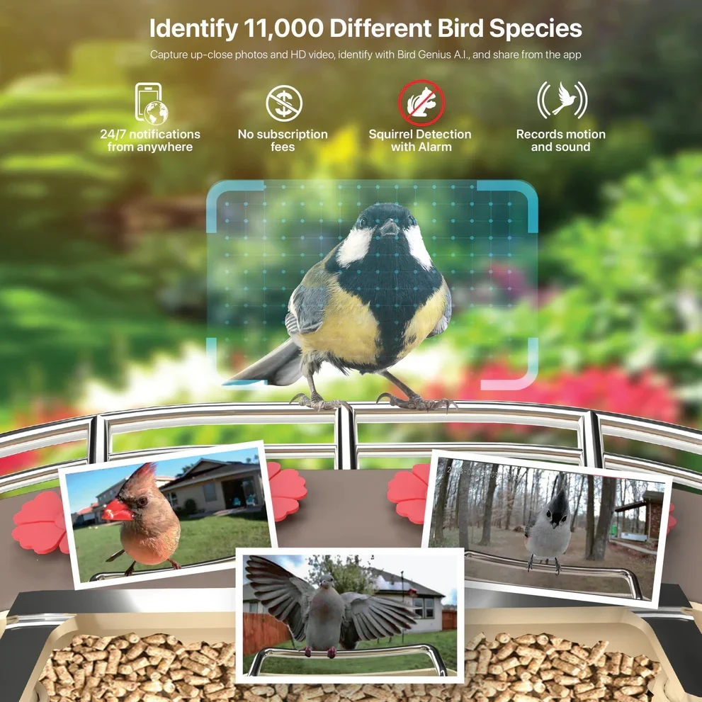 2.5L Smart Solar Camera Bird Feeder CAM/BIRD/WIFI - Image 3