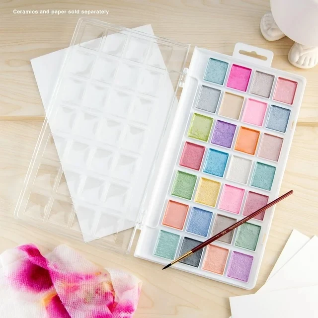28-Color Pearlescent Essentials Watercolor Artist Cakes WAC184 - Image 3