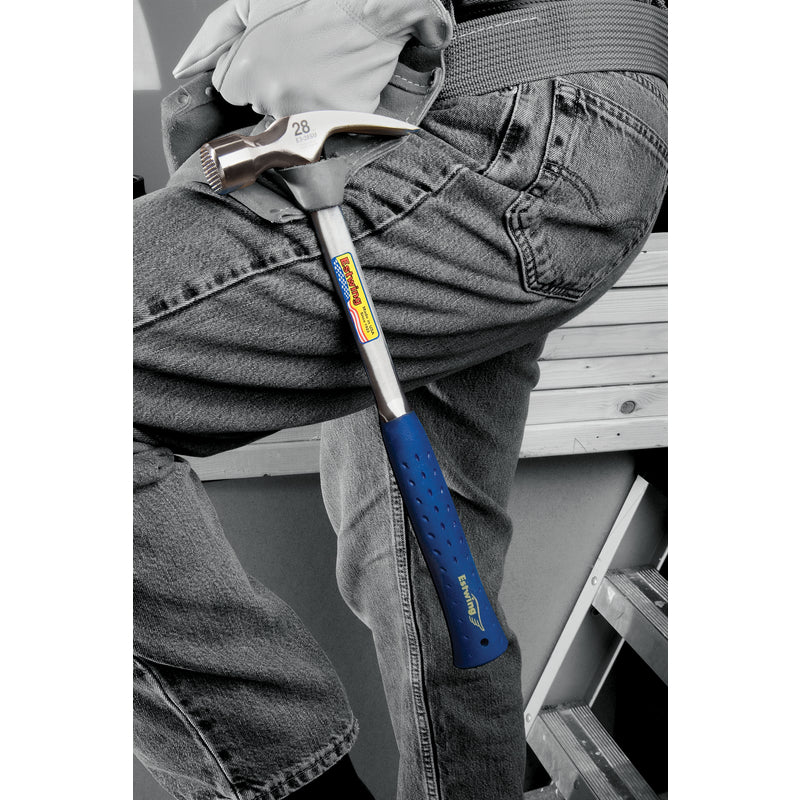 28 oz Milled Face Framing Hammer Steel Handle E3-285M 23720 - Image 4