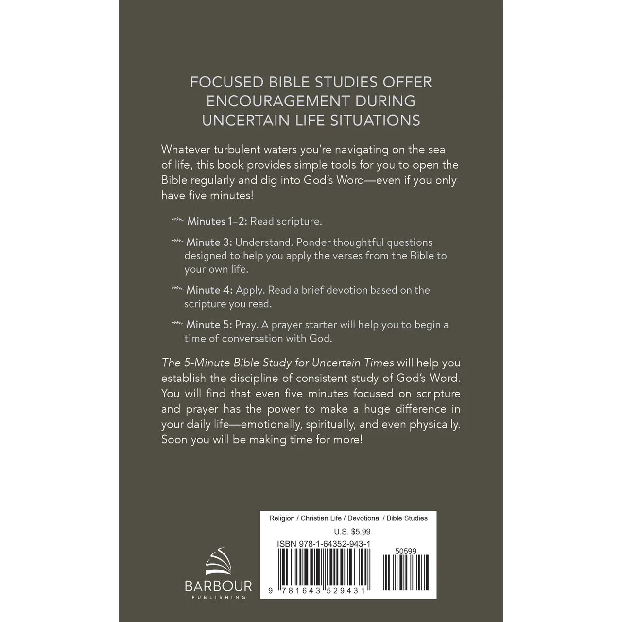 5-Minute Bible Study for Uncertain Times Book 9781643529431 - Image 2