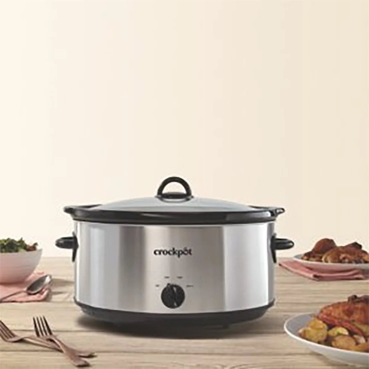 8-Quart Stainless Steel Manual Slow Cooker 2133115 - Image 2