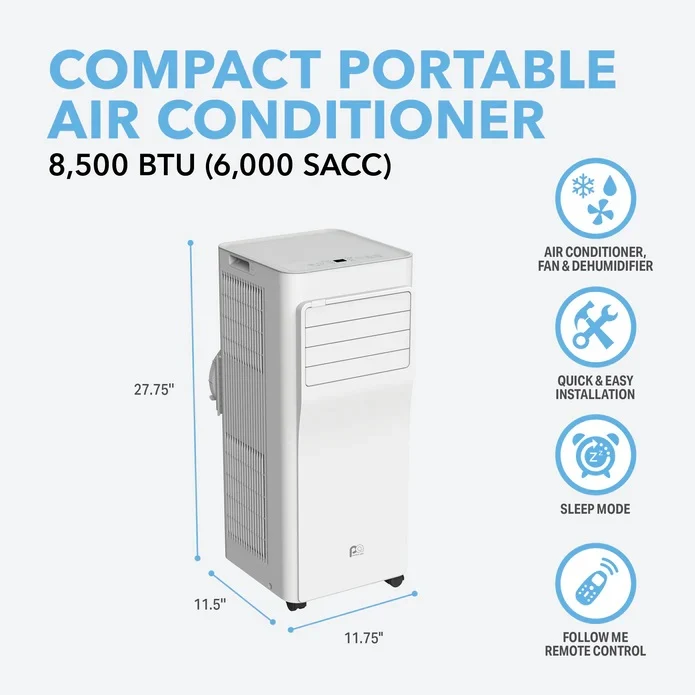 8,500 BTU Compact Portable Air Conditioner - Image 2