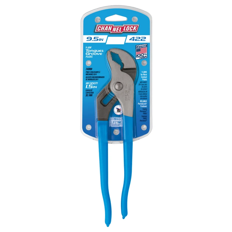 9.5 Inch Carbon Steel V-Jaw Tongue and Groove Pliers 422 23061 - Image 2