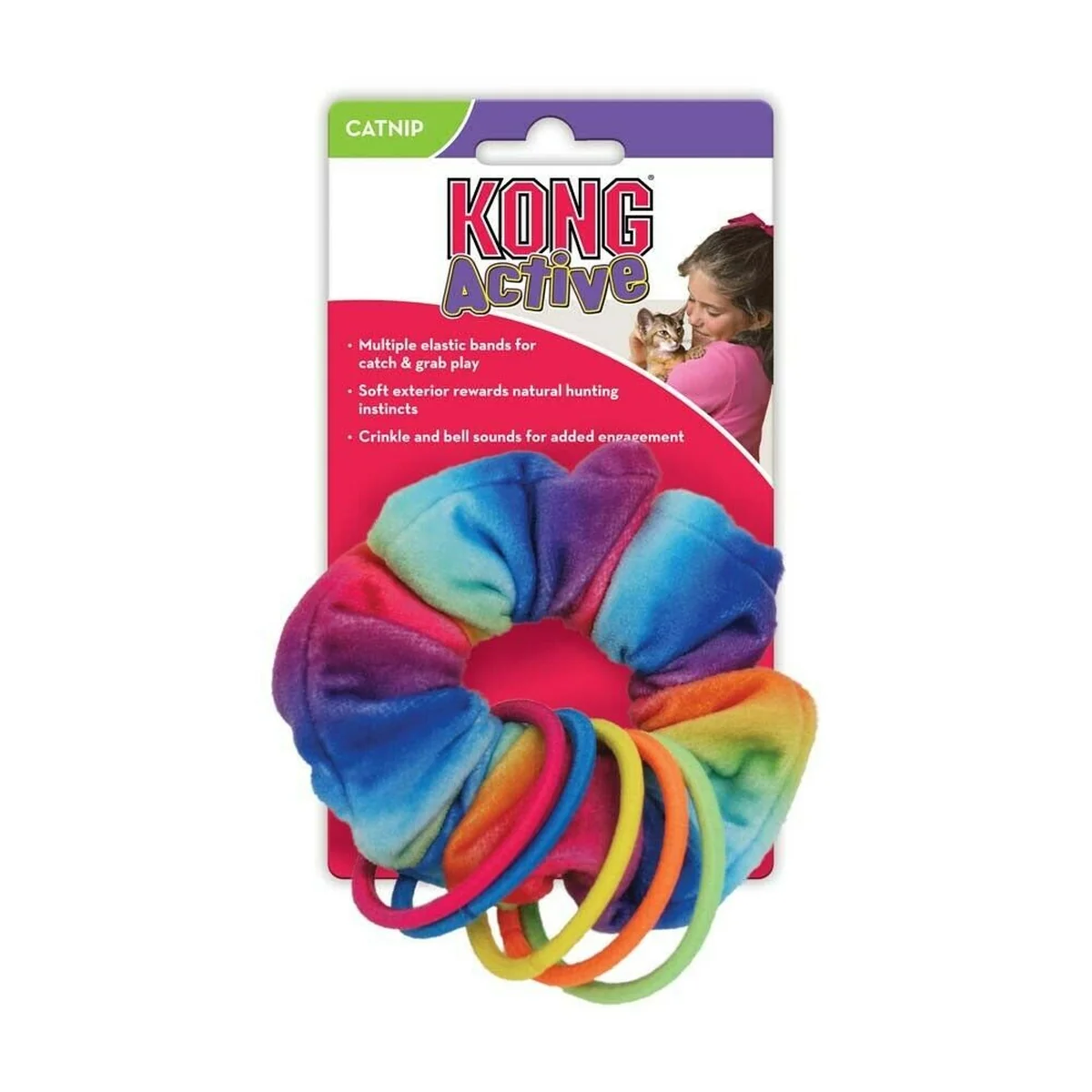 Active Scrunchie Cat Toy for Catch and Grab Play with Premium North American Catnip