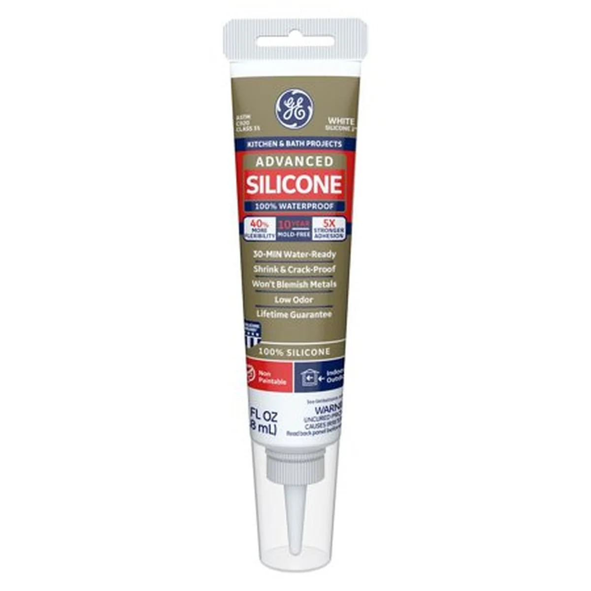 2.8 oz White Advanced Silicone Kitchen & Bath Sealant