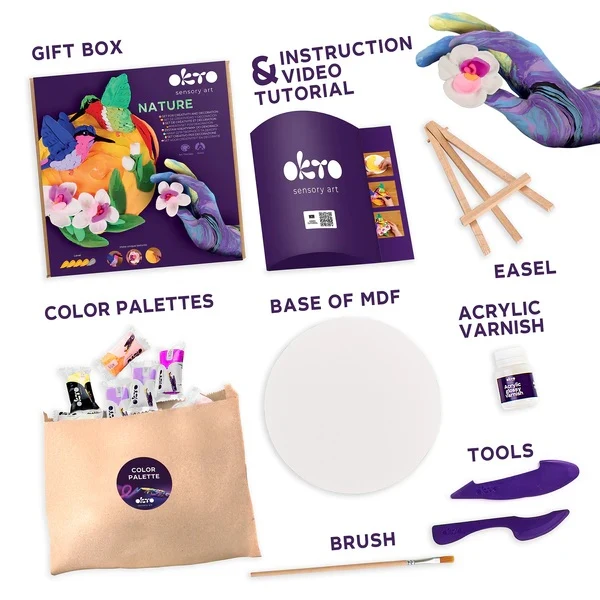 Air-Dry Clay 3D Painting Kit Hummingbirds 20043 - Image 3