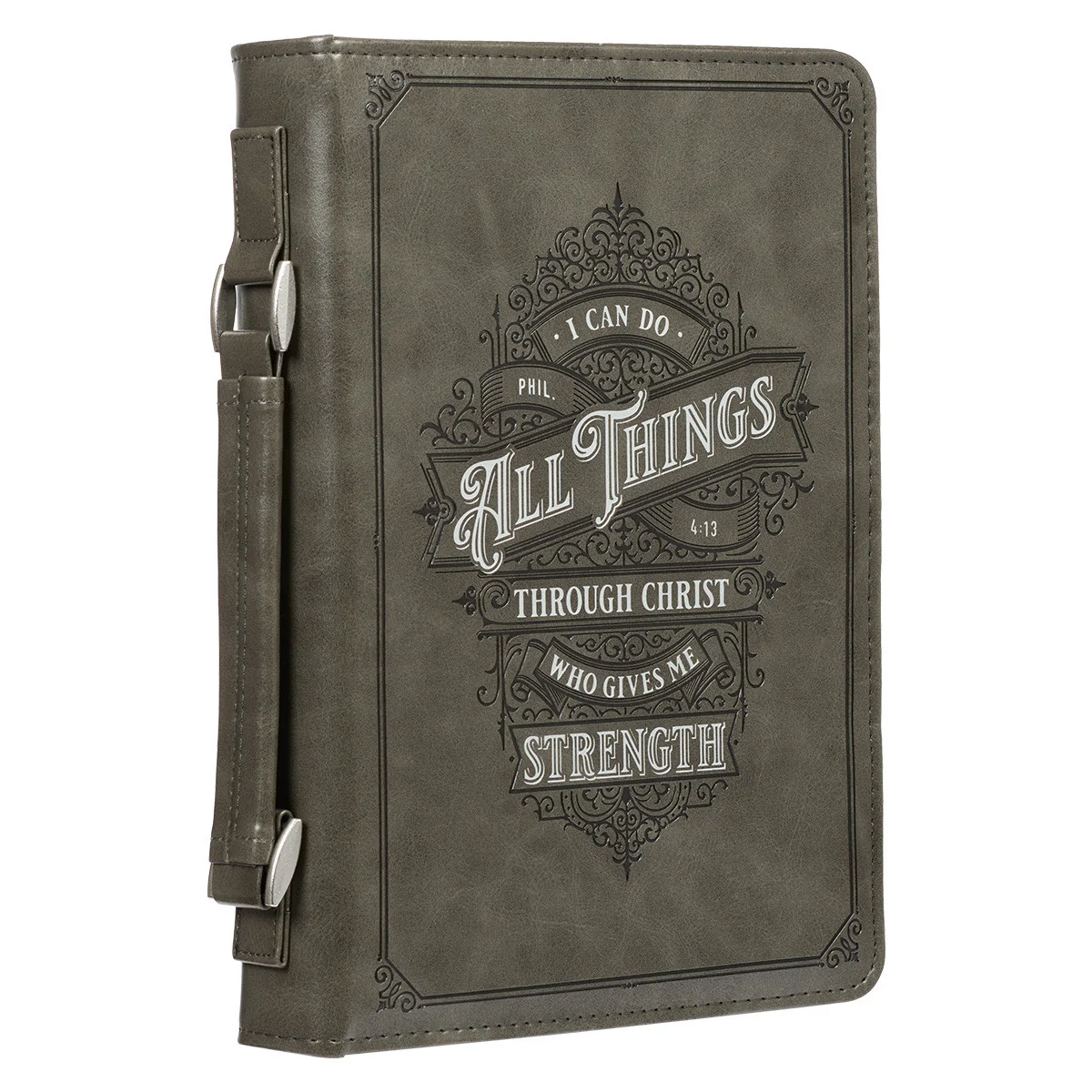 All Things Through Christ Gray Bible Cover BBL726 - Image 4
