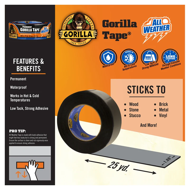 All-Weather Permanent Gorilla Tape 6009002 - Image 7