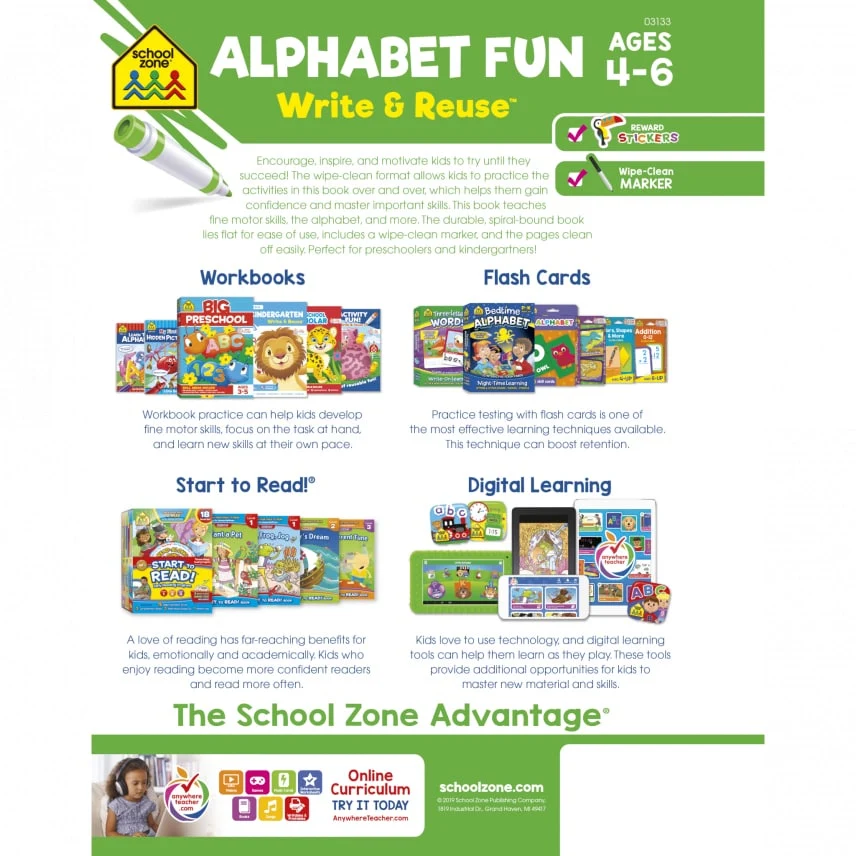 Alphabet Fun Write & Reuse Workbook 03133 - Image 2