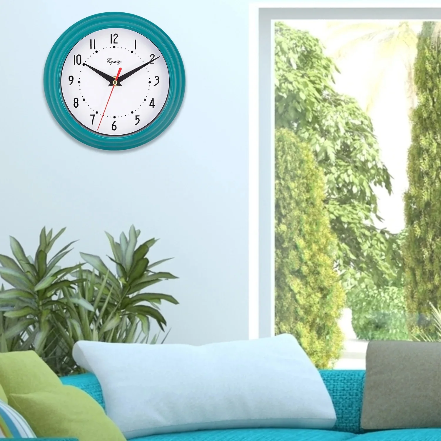 Analog Teal Wall Clock 25020 - Image 2