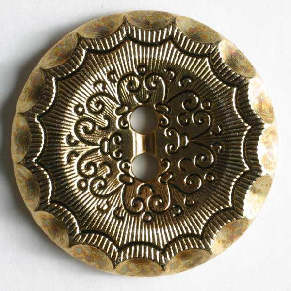 Antique Gold Metal Sew Thru Button 1853