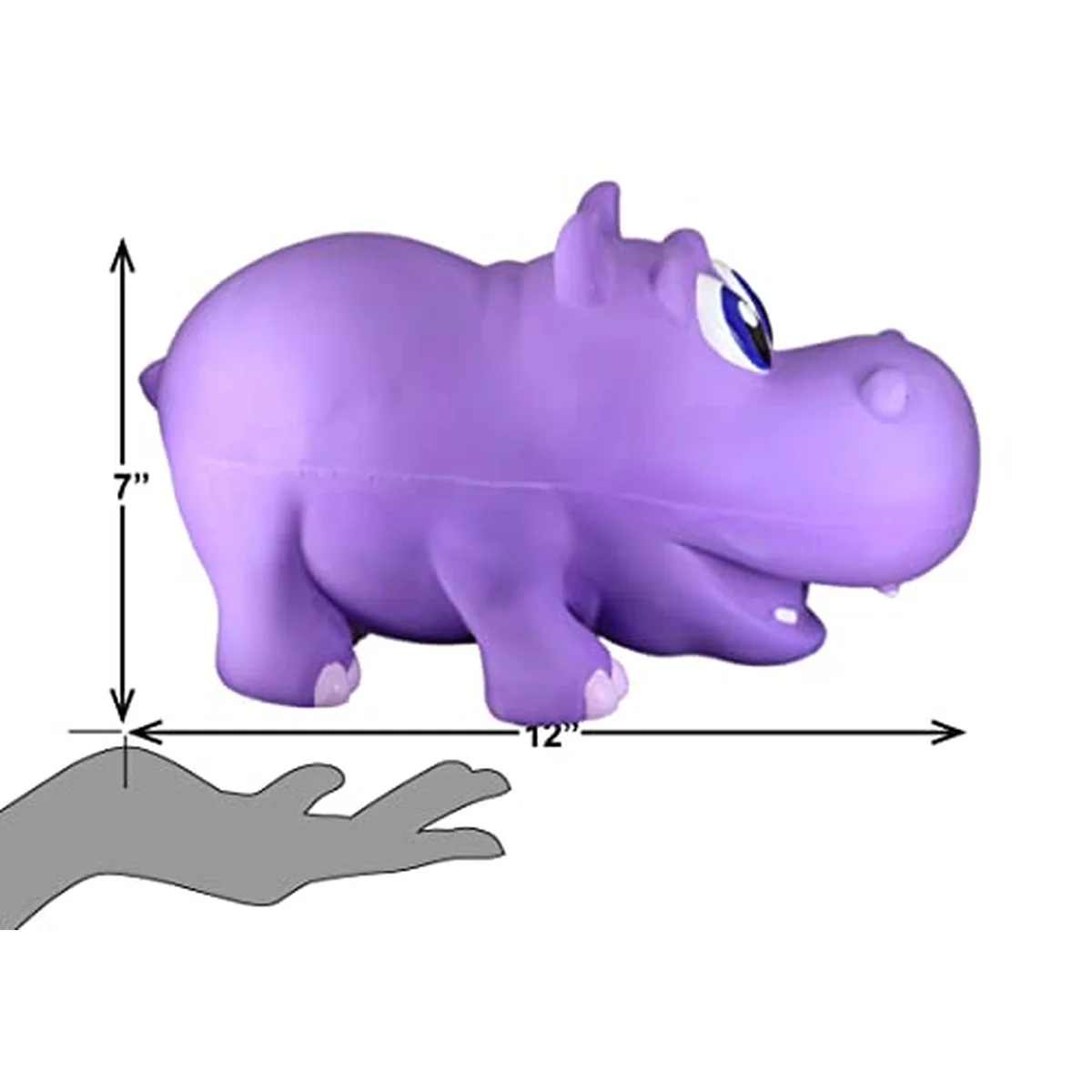 Babies Jumbo Hippo Latex Dog Chew Toy 12.5 in - Image 2