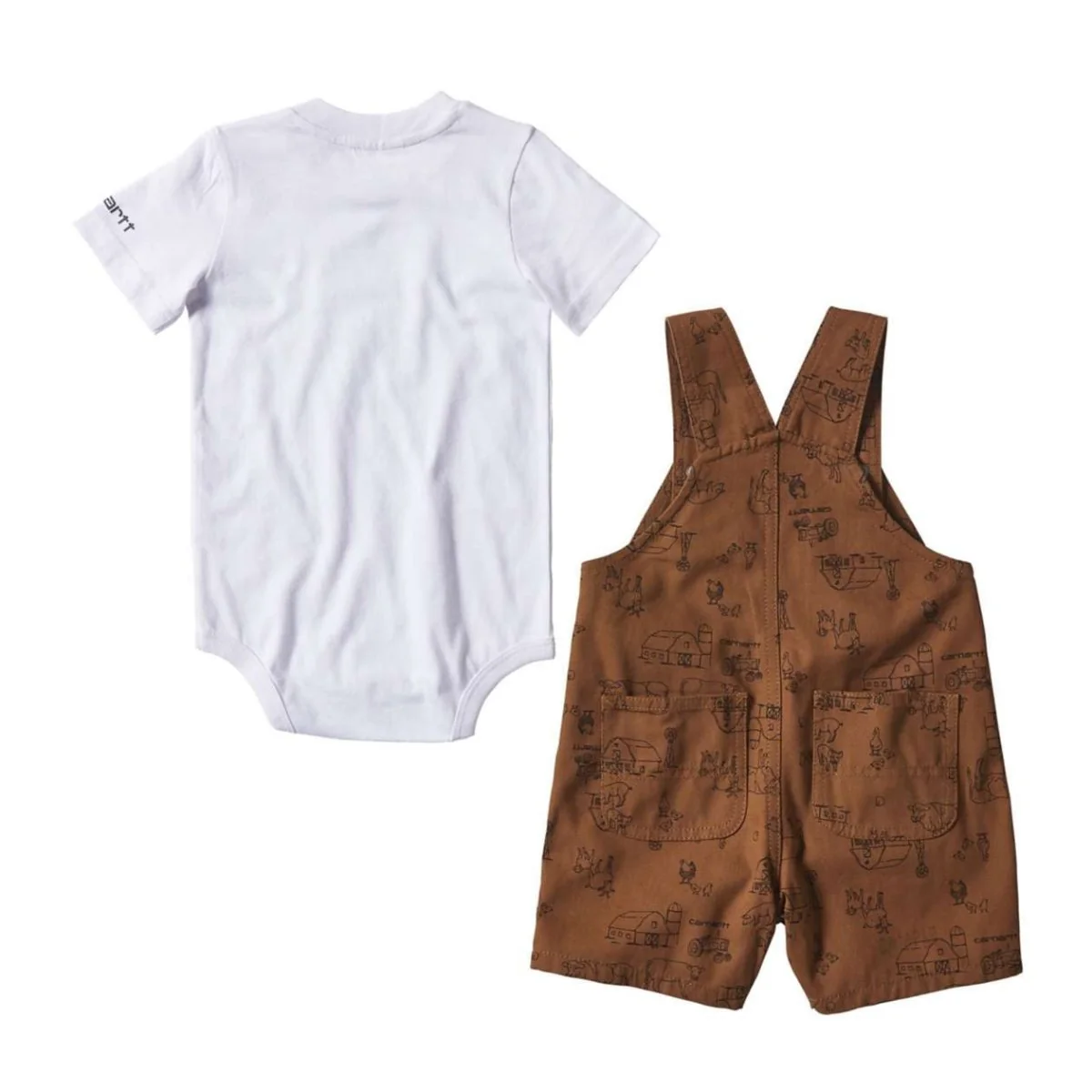 Baby and Toddler Boy Printed Canvas Shortall Set CG8753 - Image 2