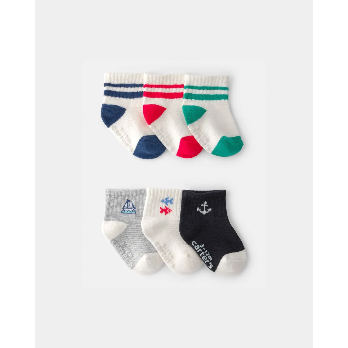 Baby Boy 6-Pack Nautical Ankle Socks 1U689510