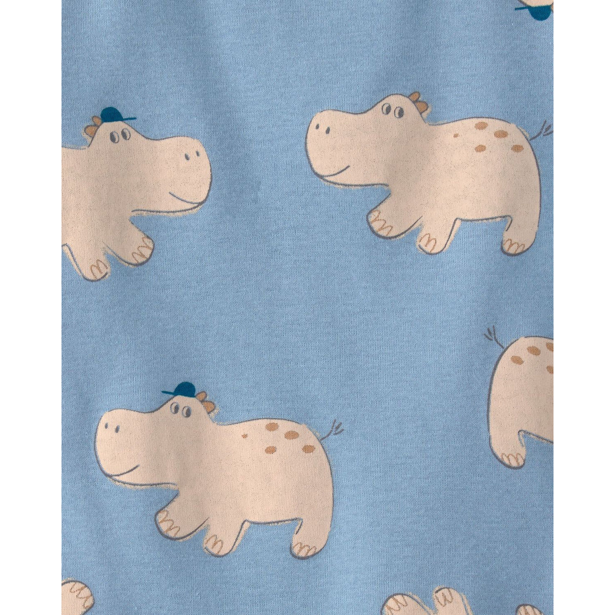 Baby Boy Hippo Short-Sleeve Romper - Blue - Image 2