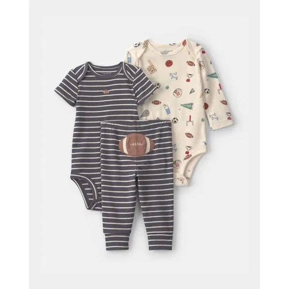 Baby Boys' 3-Piece Football Bodysuit and Pant Set 1V717110