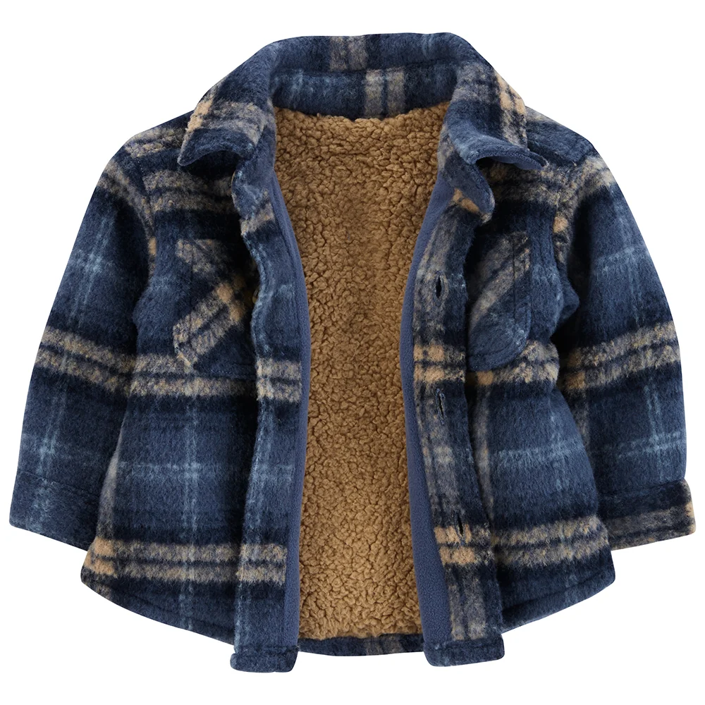 Baby Boys' Navy Plaid Shacket 1Q173810 - Image 2