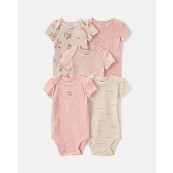 Baby Girls' 5-Pack Short-Sleeve Bodysuits 1V - Image 2