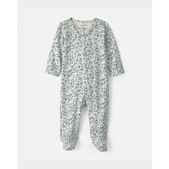 Baby Girls' Floral 2-Way Zip Sleep and Play Pajamas 1V245810