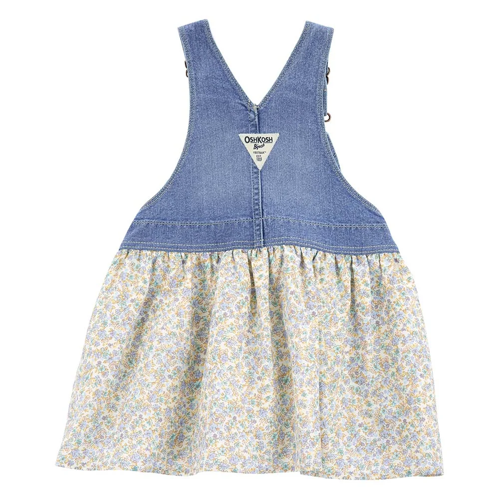 Baby Girls' Floral Print Denim Jumper Dress 1Q582010 - Image 2