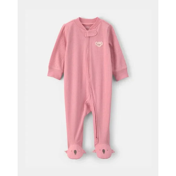 Baby Girls' Pink Koala 2-Way Zip Sleep and Play Pajamas 1V246110