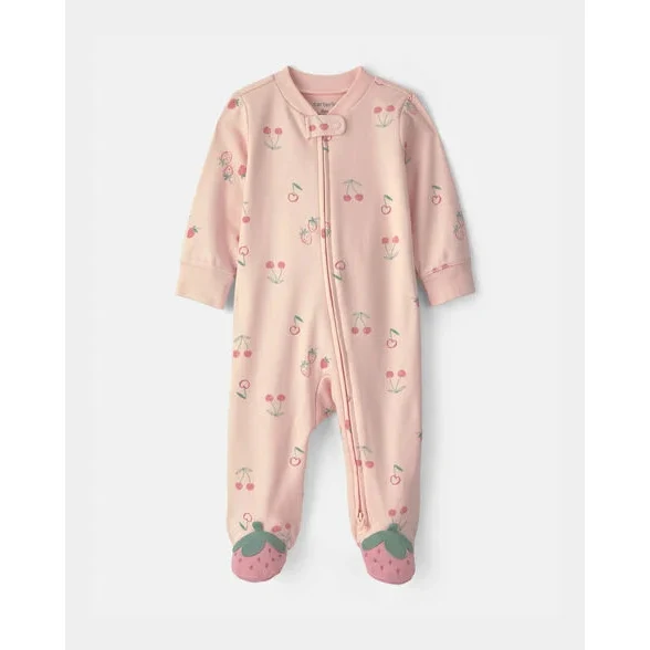 Baby Girls' Strawberry 2-Way Zip Sleep and Play Pajamas 1V245610