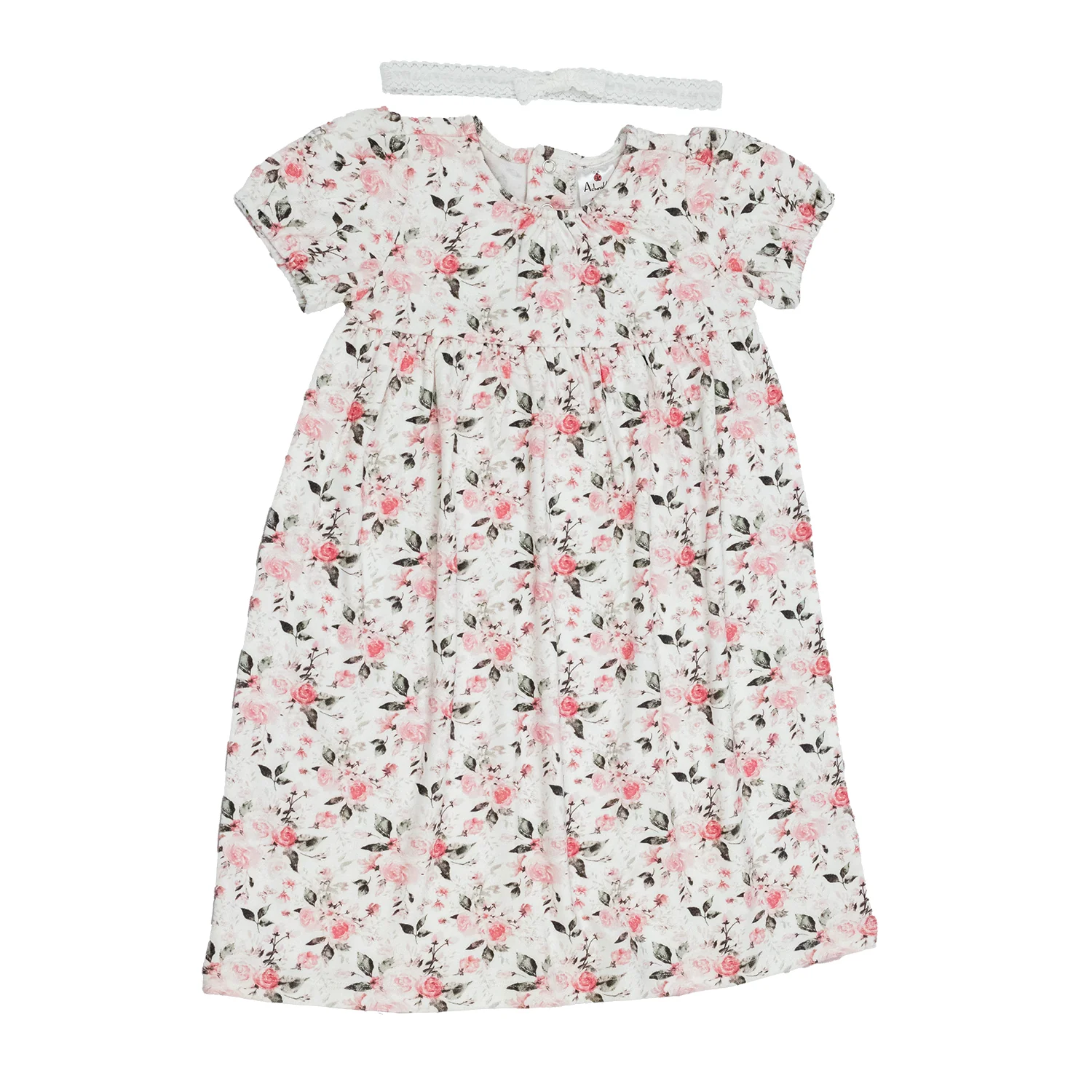 Baby Girls' Summer Knit Dress with Headband A300