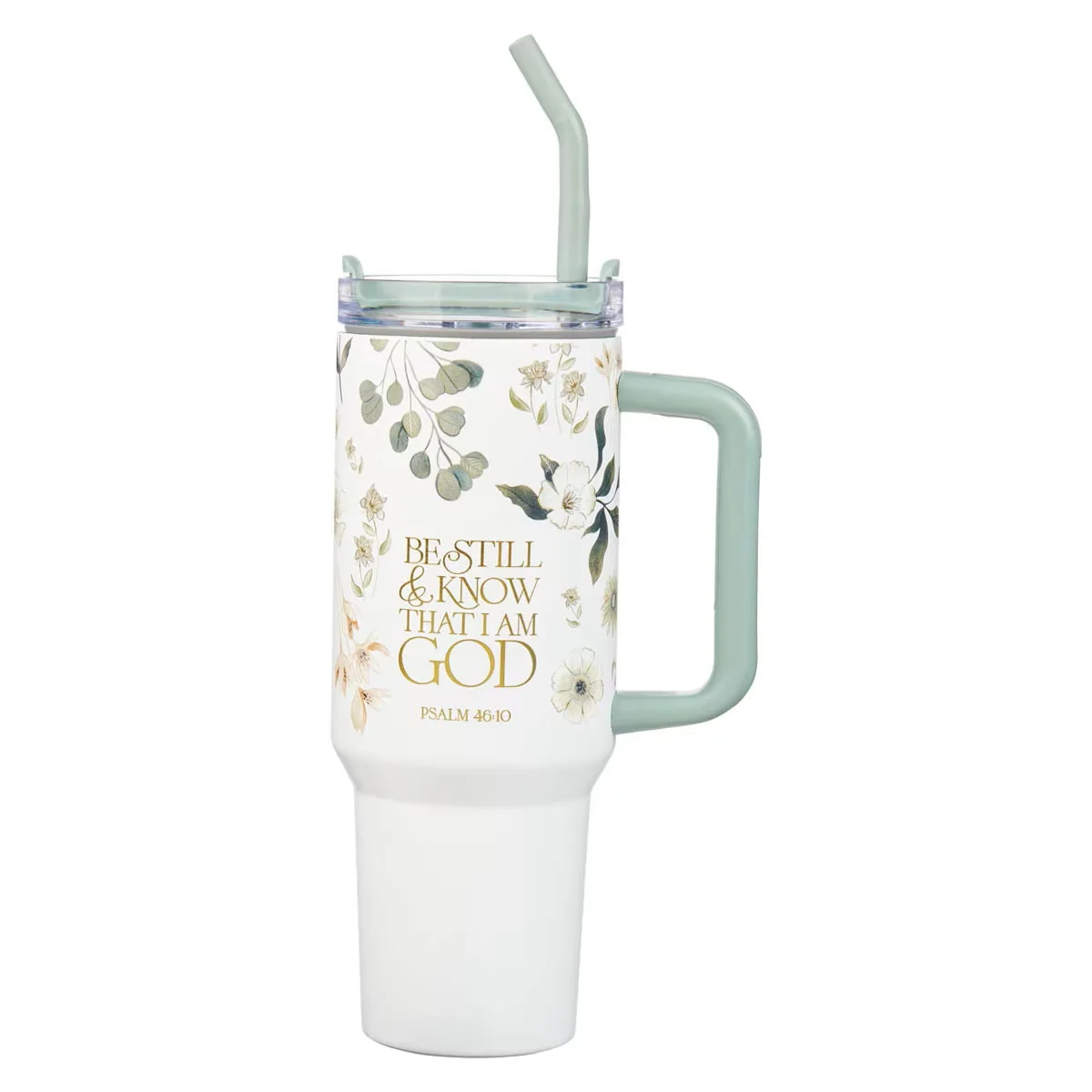 Be Still Teal Tumbler with Reusable Straw SMUG282