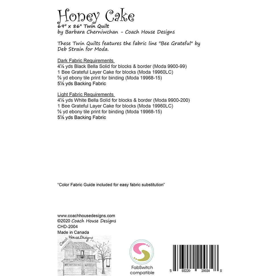 Bee Grateful Honey Twin Quilt Pattern CHD2004 - Image 2