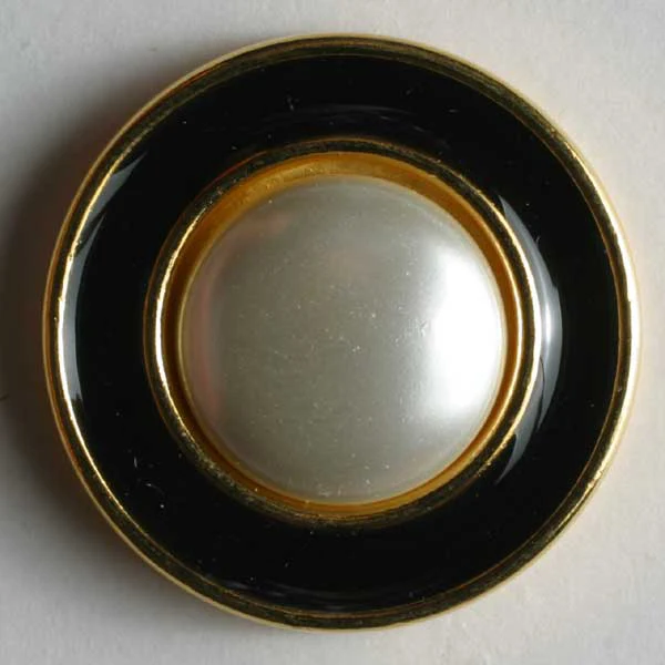Black and Gold Bordered Pearl Buttons
