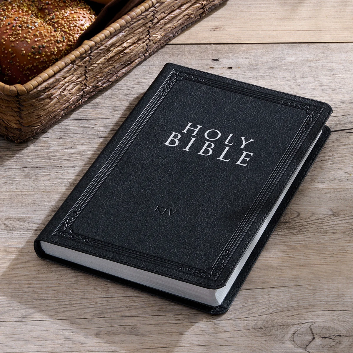 Black Faux Leather Gift Bible KJV058 - Image 8