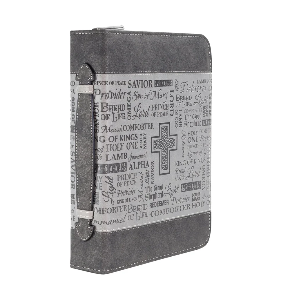 Black & Gray Names Bible Cover 25717