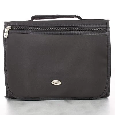 Black Micro-Fiber Tri-fold Organizer Bible Cover BBL155