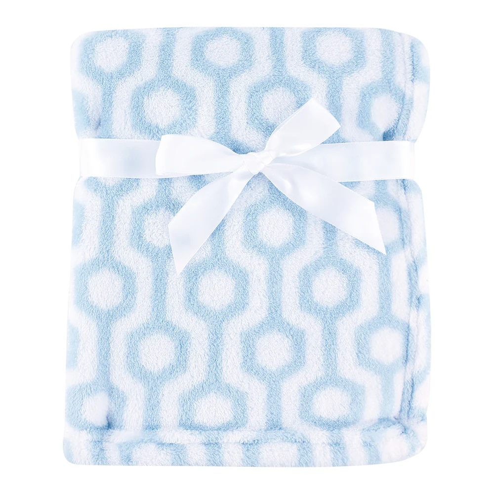 Blue Hexagon Coral Fleece Baby Blanket 45850