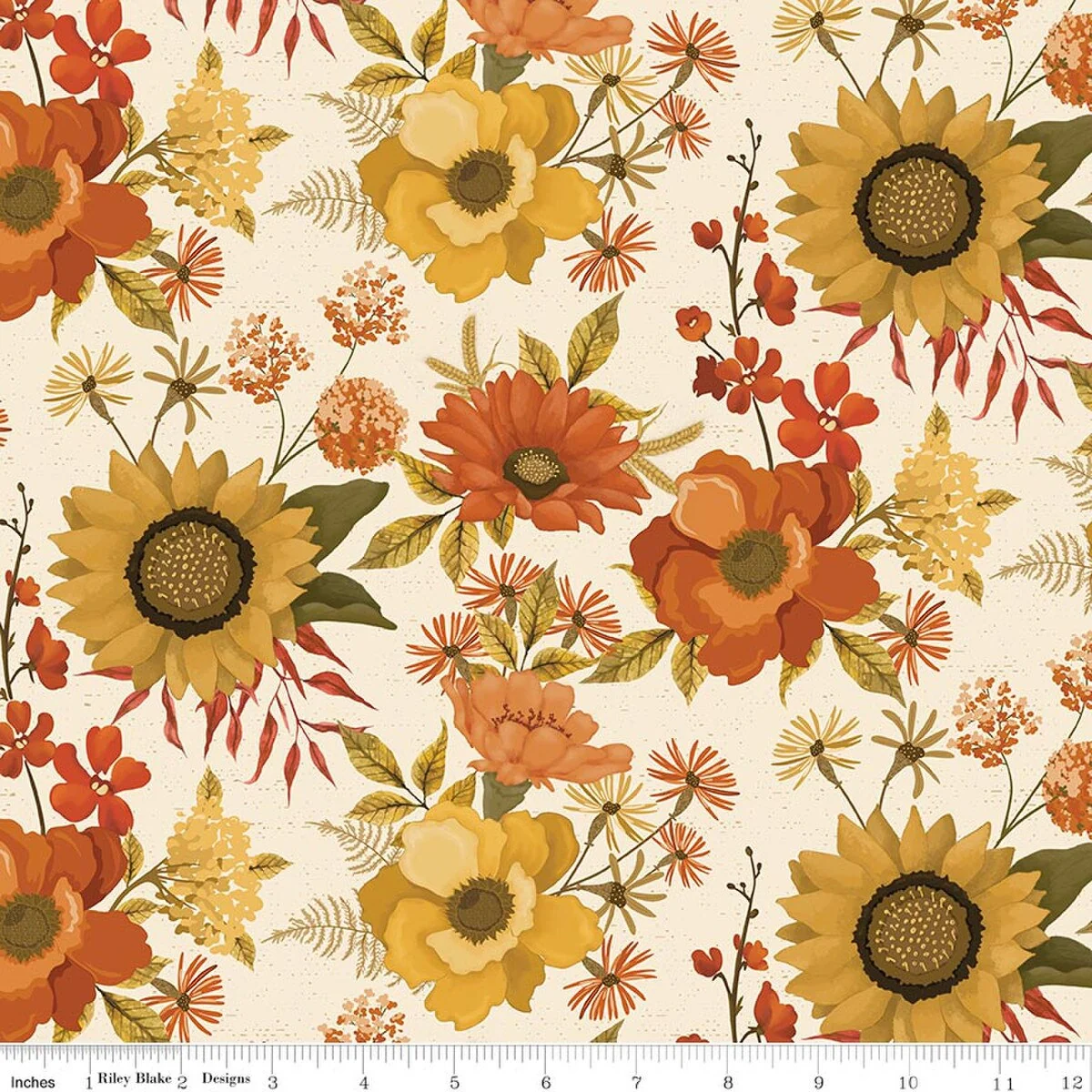 Bountiful Collection Large Floral Cotton Fabric C17860