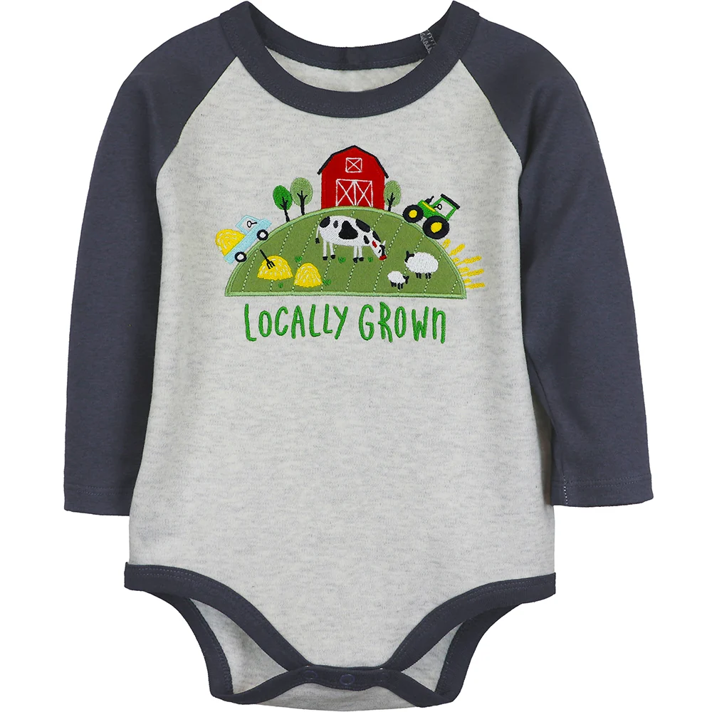 Boys' Long-Sleeve Locally Grown Bodyshirt J4B330HN
