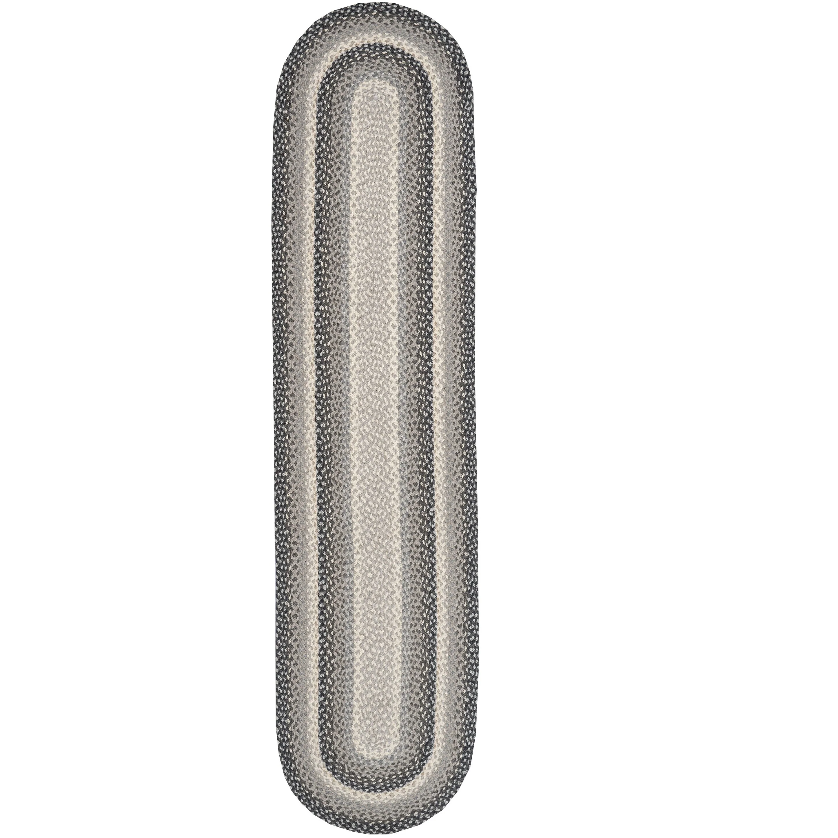 Braided Rug Oval Gray/Sand/Ivory C-890 - Image 2