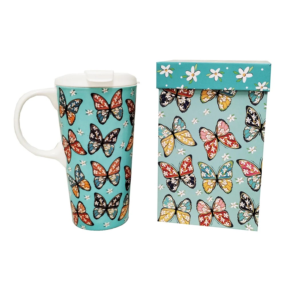 Butterfly Flutters Ceramic Travel Cup 3CTC100463