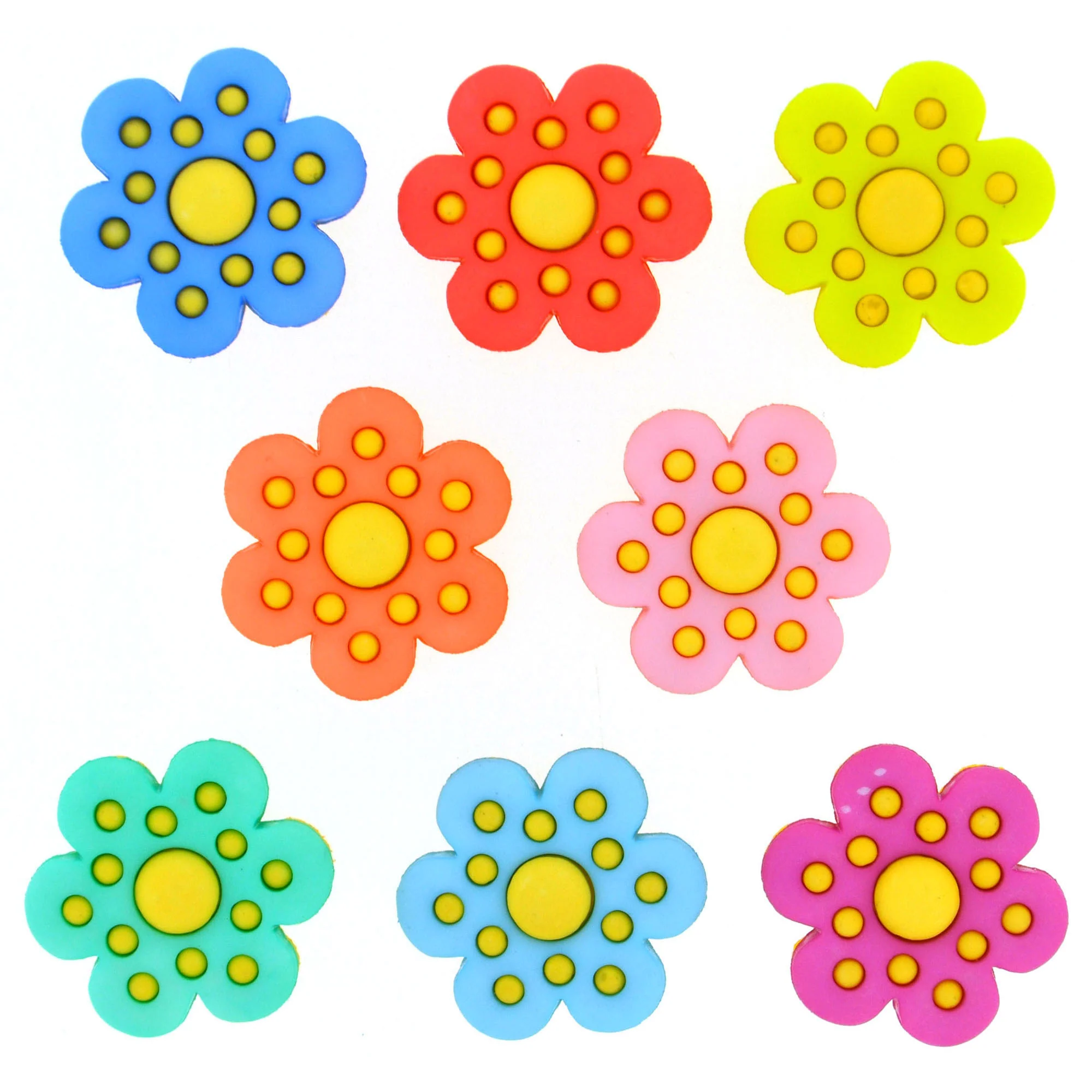 Buttons Polka Dot Flowers 8301